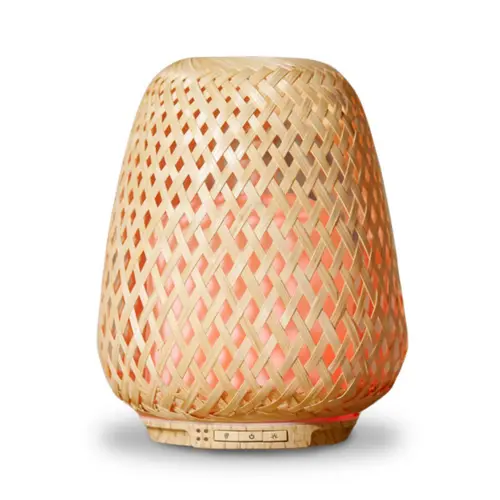 Diffuseur ultrasonique en bambou tressé Olaki Zen' Arôme - diffusion 40 m2
