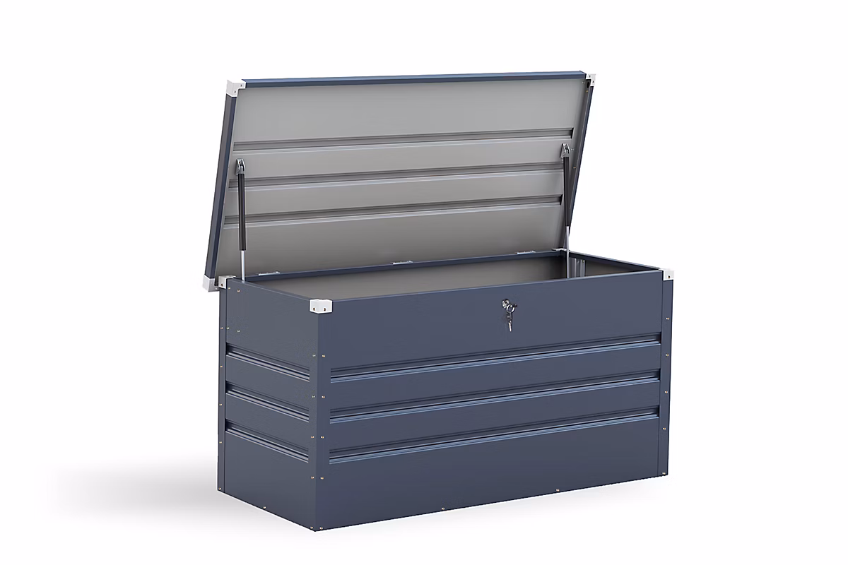 Top projet top prix – Coffre de rangement gris en acier CASEO