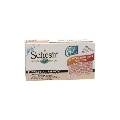 Pâtée pour chat Schesir au Thon et Saumon Pack de 6 boites de 50 g