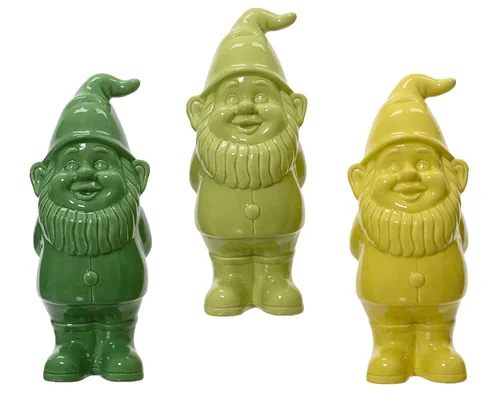 Gnome décoratif en céramique - 15 x 14 x 34,5 cm