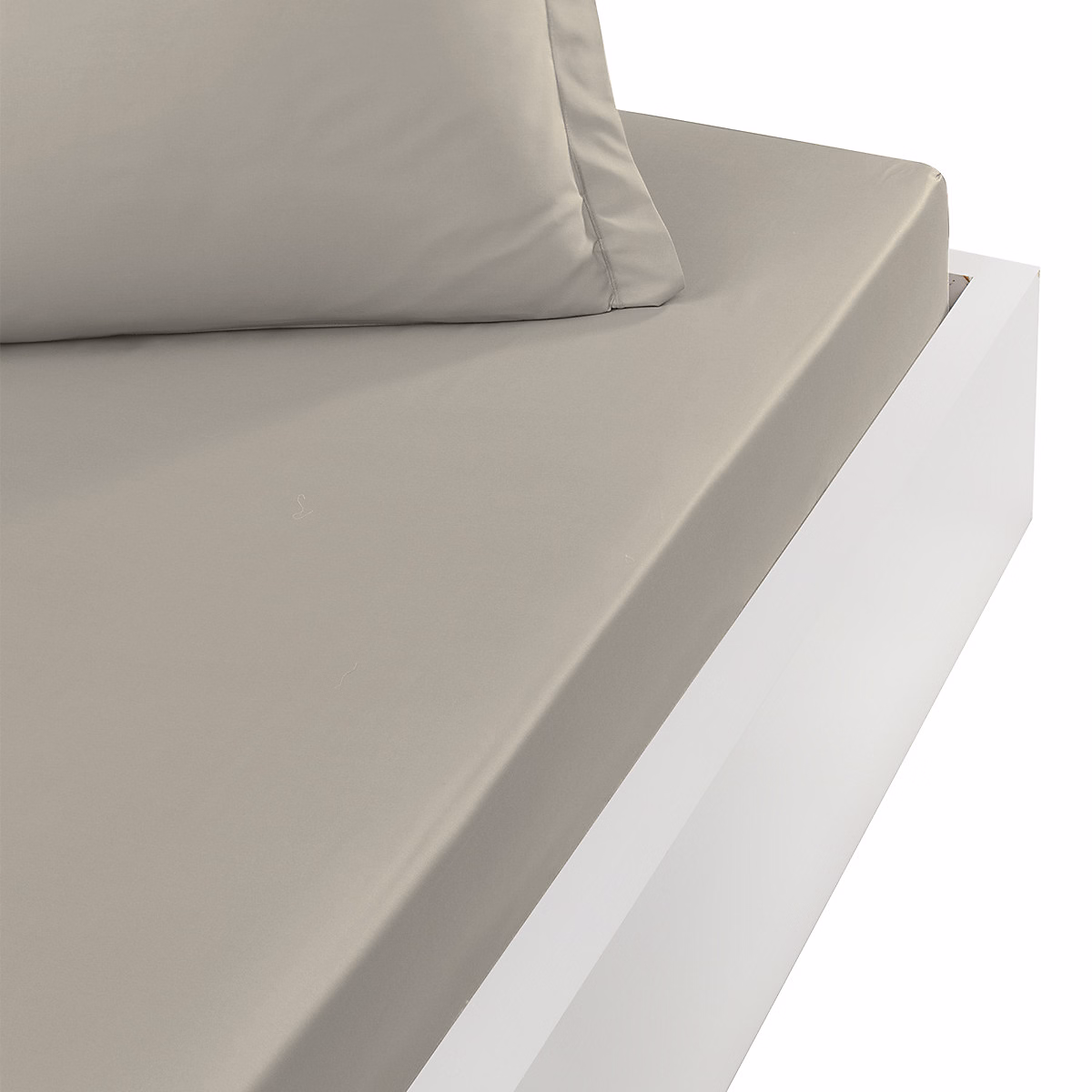 Drap housse en percale de coton bonnet 30 cm Gris Perle 90 × 190 cm SOFT PERCALE