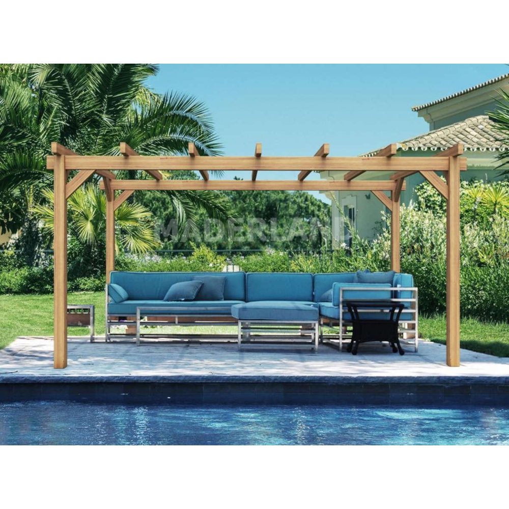JARDIDECO Pergola en bois lamellé-collé grenoble 300 x 300 cm - maderland