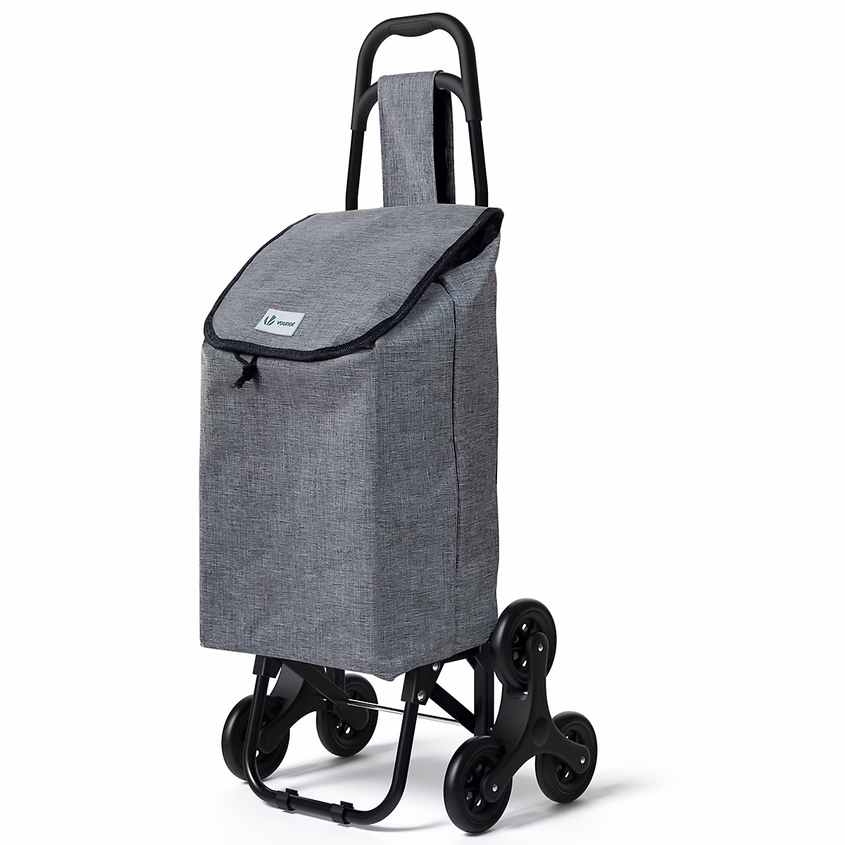 Accessoire de conservation – Chariot de courses pliable monte escalier style oxford gris VOUNOT