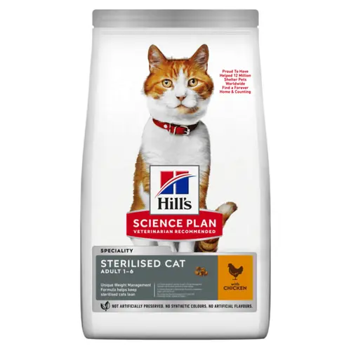 Croquette pour chat adulted stérilisé au poulet Hill's - 1,5 kg