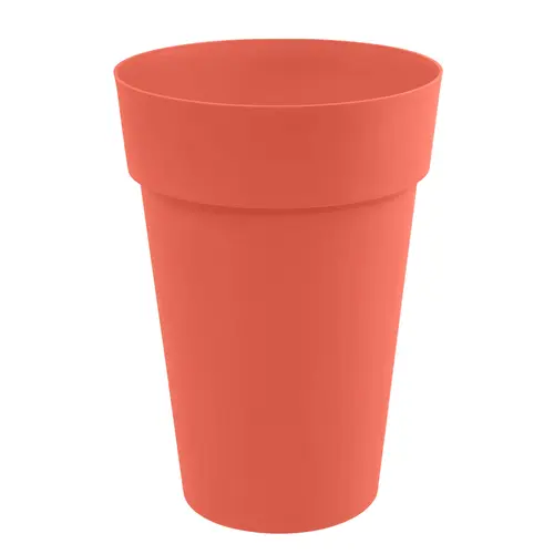 Pot rond en plastique coloris terre battue EDA Toscane - Ø 46 x H 65 cm