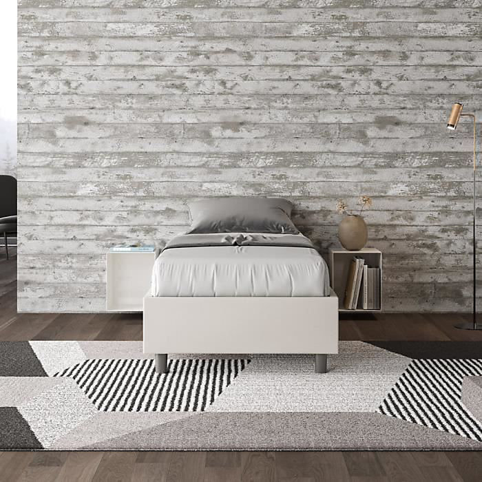 Cadre de lit 1 place Azelia 80x200 sans sommier blanc – Azelia, 1 place, Rembourré, Simple et linéaire