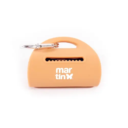 Distributeur de sacs à crottes en silicone coloris orange Martin Sellier