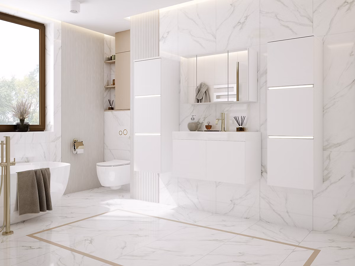 Ensemble Meuble Salle De Bain | Blanc Mat – 160 × 130 Cm