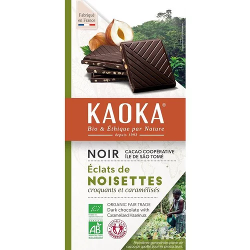 Tablette de Chocolat noir aux éclats de noisettes caramélisées - 100 gr