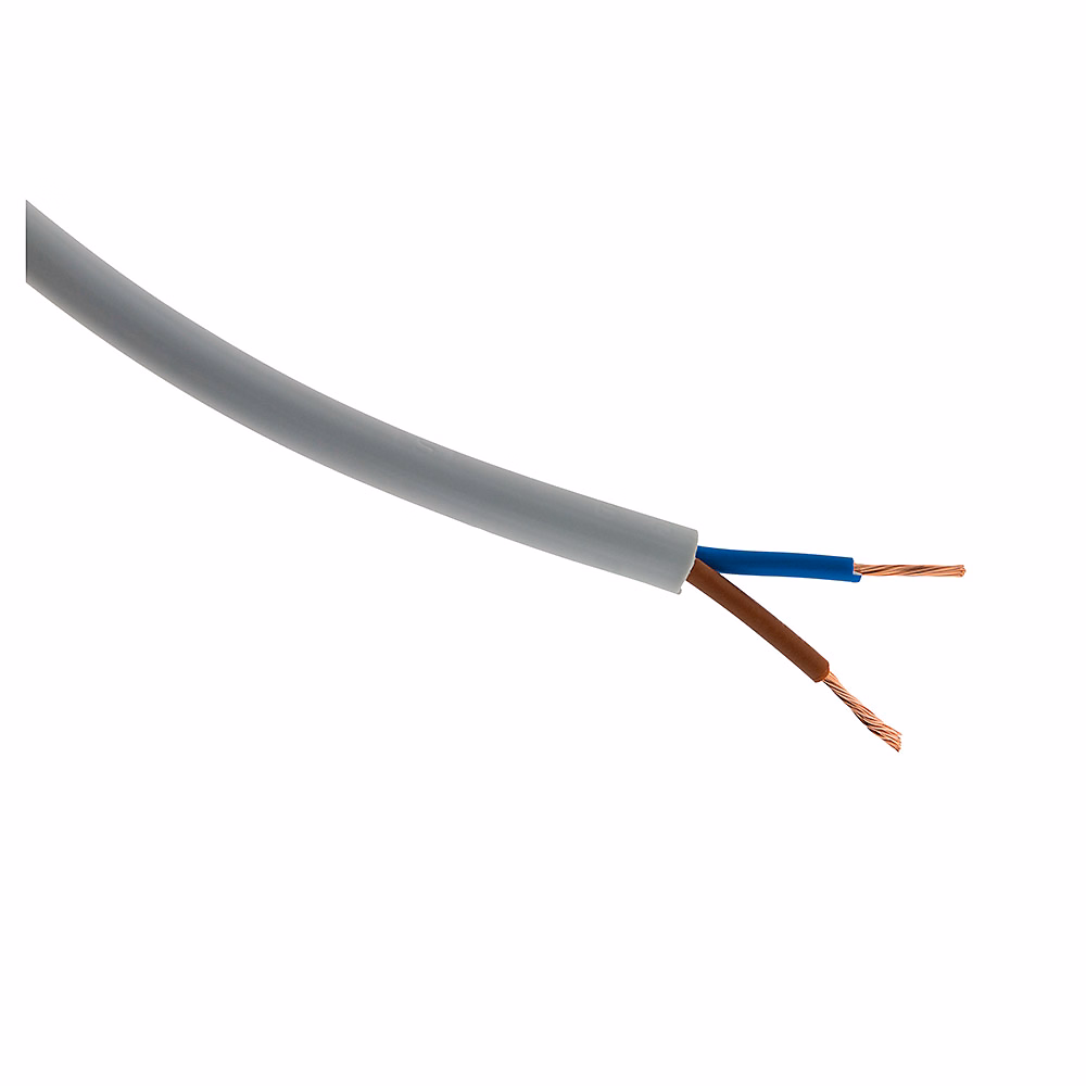 Câble électrique H05VV-F 2 × 1mm² gris – 25m, Zenitech