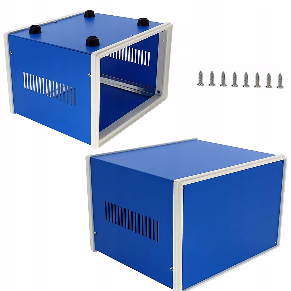 Boîtier Métallique Bleu 110 × 250 × 190 mm | Résistant à la Corrosion – Pour Électronique – PCB – Coffrets DIY