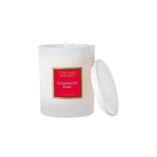 Bougie parfumée en cire végétale rouge Collines de Provence Les Naturelles Coquelicot - 180 g