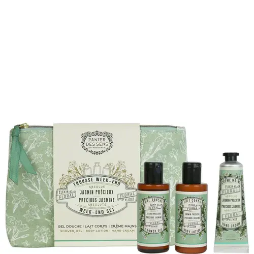 Trousse de voyage jasmin précieux Panier des Sens - les 3 pièces