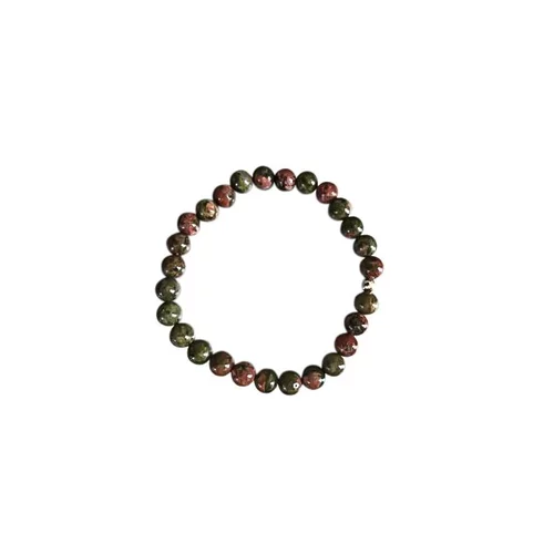 Bracelet unakite vert 6mm