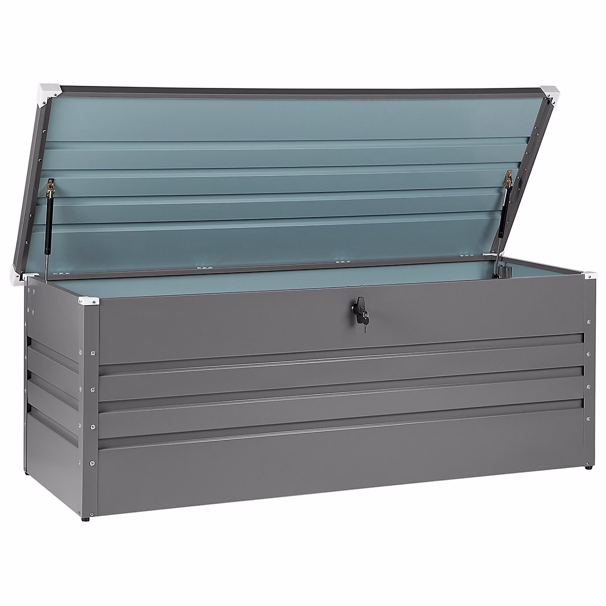 Coffre de rangement CEBROSA 165 cm 70 cm Métal Gris – Réf. UXXWIBSKI9465345312