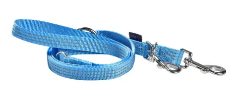 Laisse pour chien en nylon tressé coloris bleu 3 positions Bobby Safe - Taille S/M