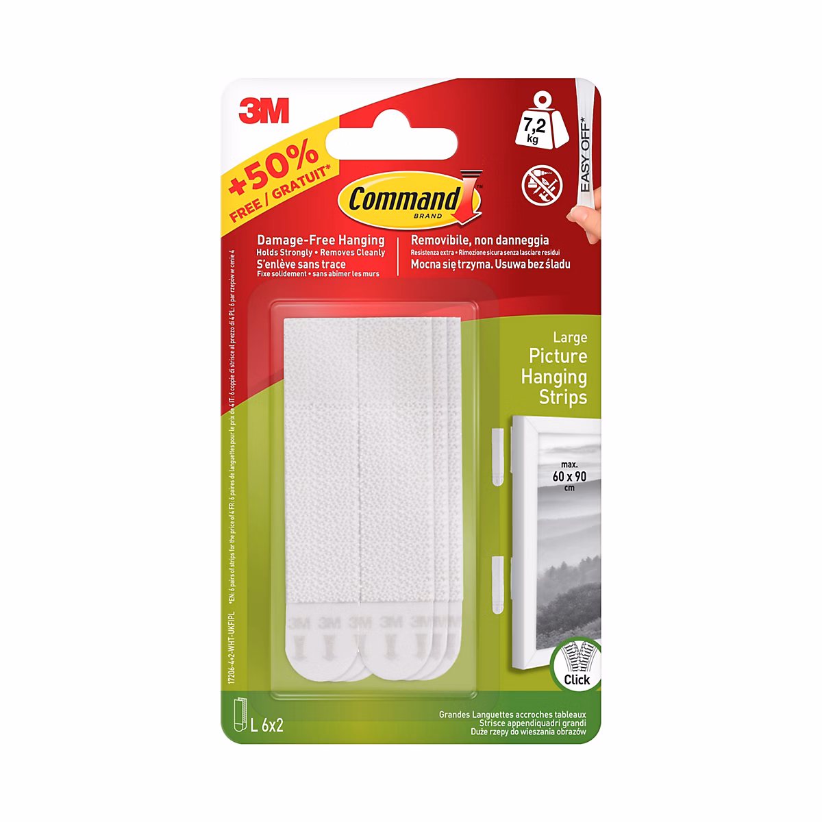 Décoration murale et accessoires déco – 12 languettes de fixation pour cadre Command blanc