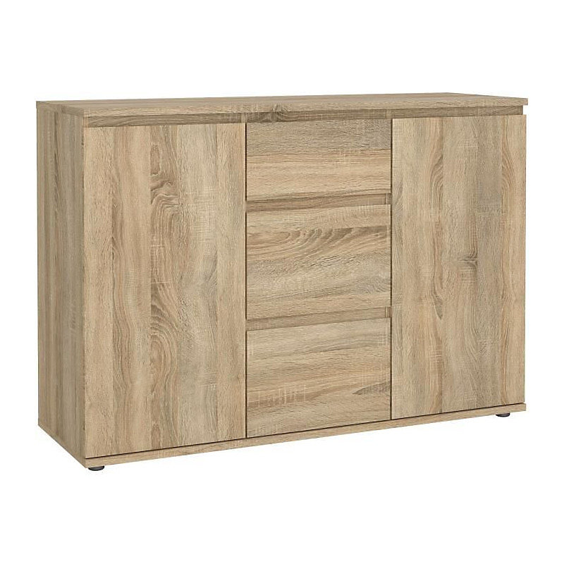 Buffet – Imitation chene, 2 portes, 3 tiroirs