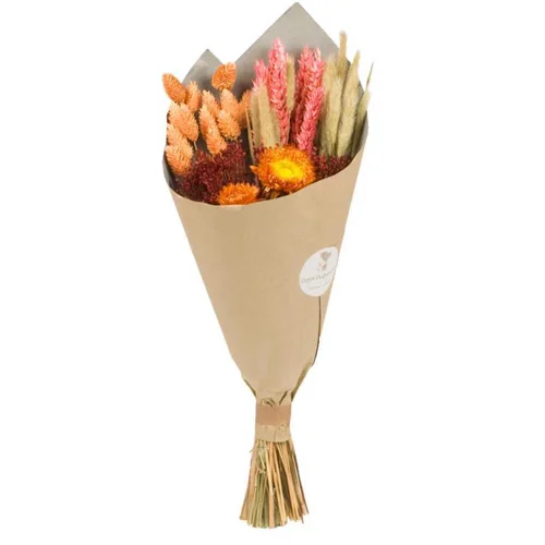 Bouquet de fleurs séchées Happy coloris orange - Ø 25/30 cm x H 50 cm