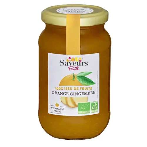 Préparation bio 100 % fruits orange gingembre Saveurs Attitudes - 310 g