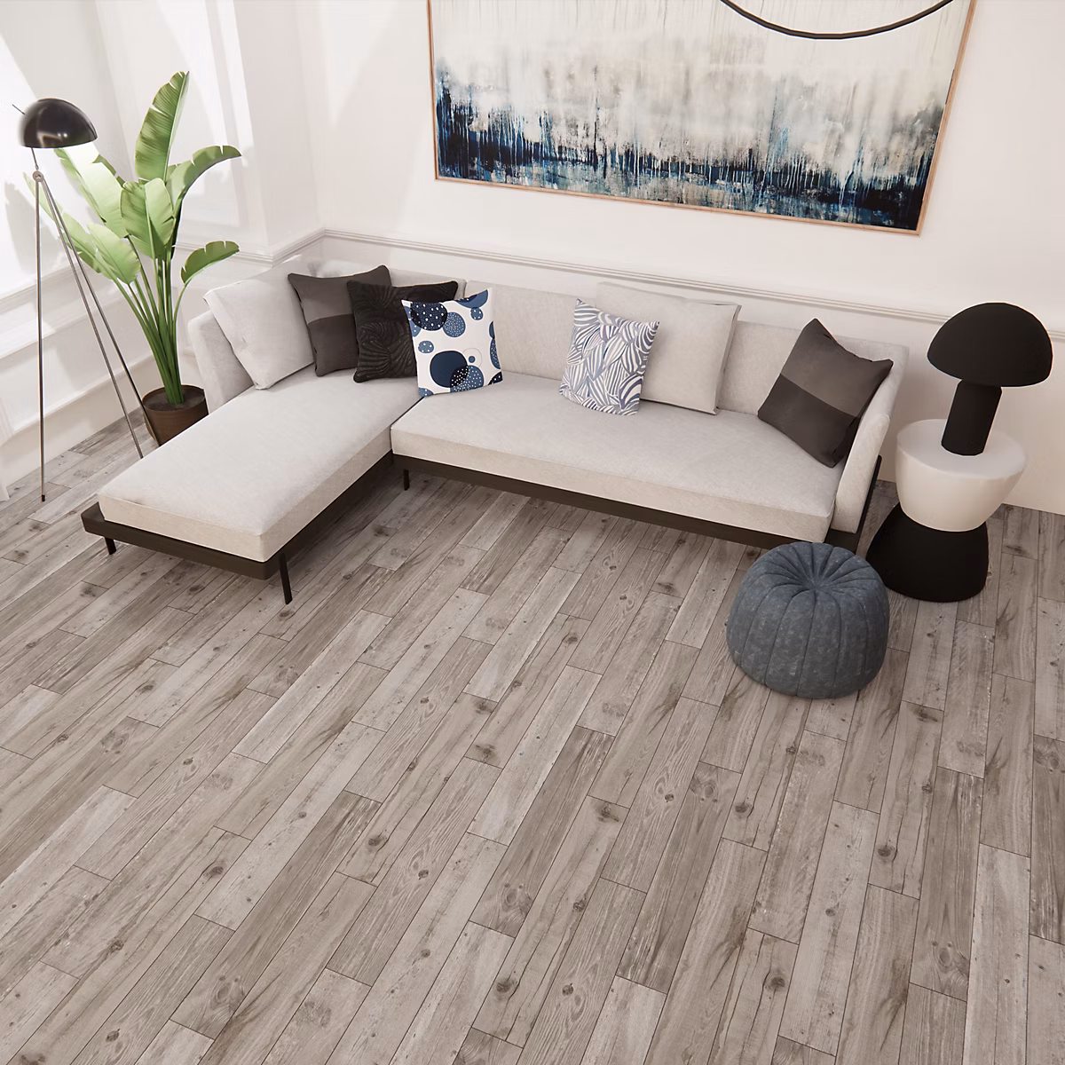 Carrelage sol et mur intérieur effet chêne gris L.90 x l.15 cm x ép.10 mm – Vintage Oak