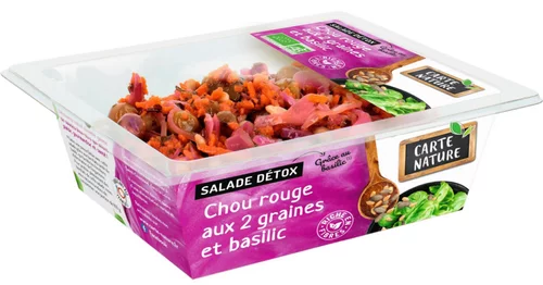 Salade détox chou rouge 2 graines basilic Carte Nature - 160g