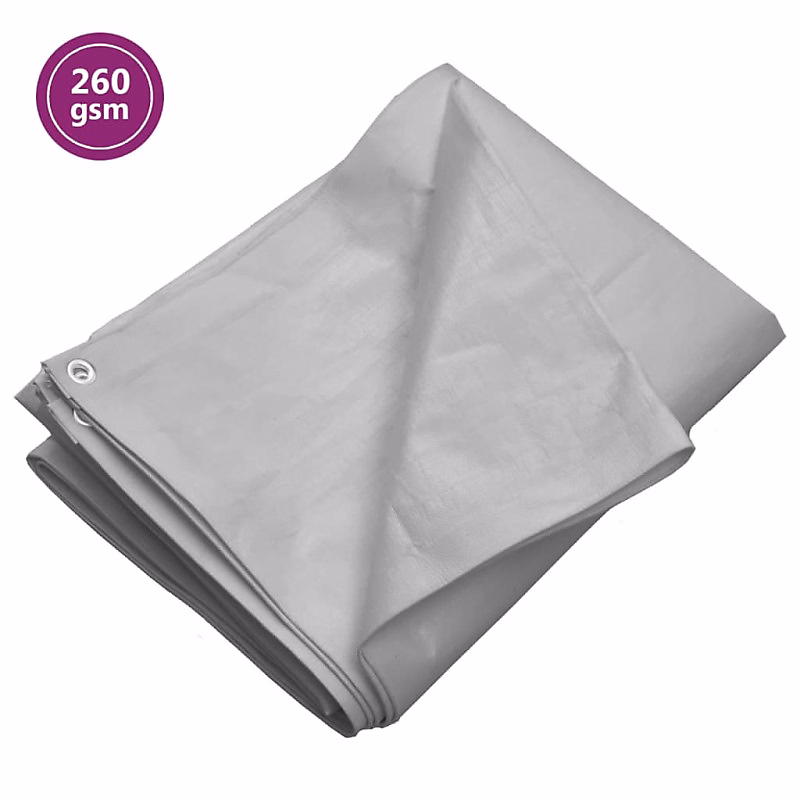 Bâche 260 g m² 2 × 3 m Gris PEHD