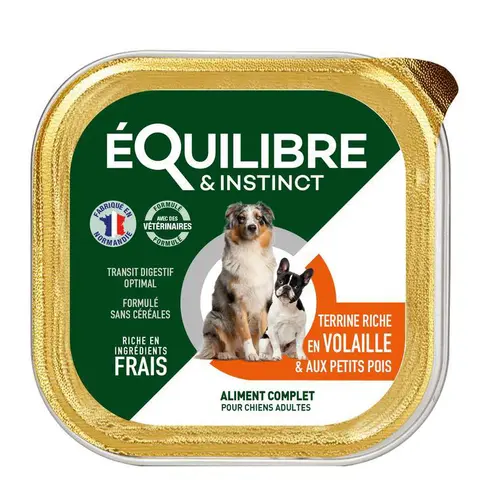 Pâtée pour chien volaille pois en barquette de 300 g