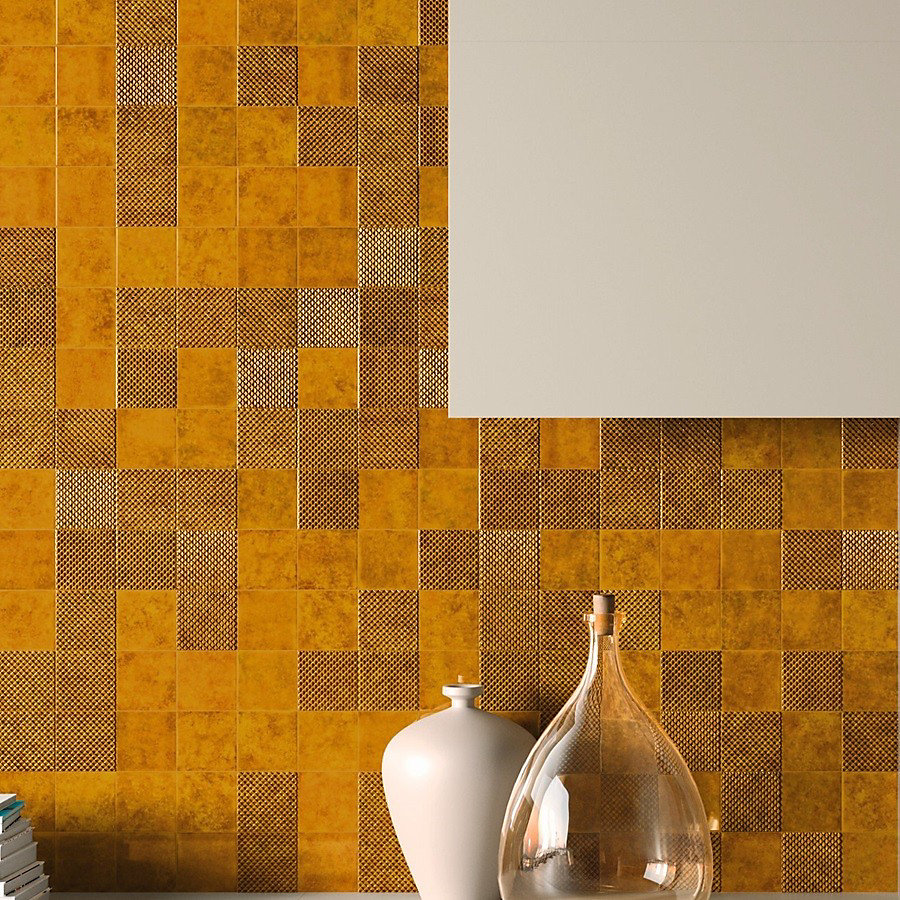carrelage MIMOSA AMBER 10 × 10 cm effet zellige