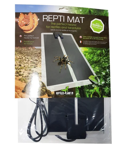 Plaque chauffante pour terrarium coloris noir Reptile Planet Repti Mat 7W - 15 x 28 cm