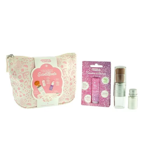 Trousse scintillante rose Namaki - 17 x 12 x 6 cm