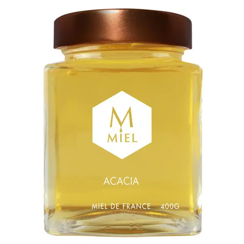 Miel d’acacia dans un pot en verre Hexagone - 400 g