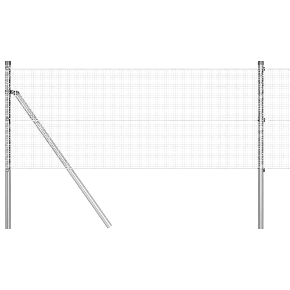 vidaXL Clôture en fils soudés pour fixation au sol 10 x 0,6 m Argenté