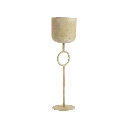 Porte-plante sur pied avec cercle en métal vert grand modèle - Ø 18 x 64 cm