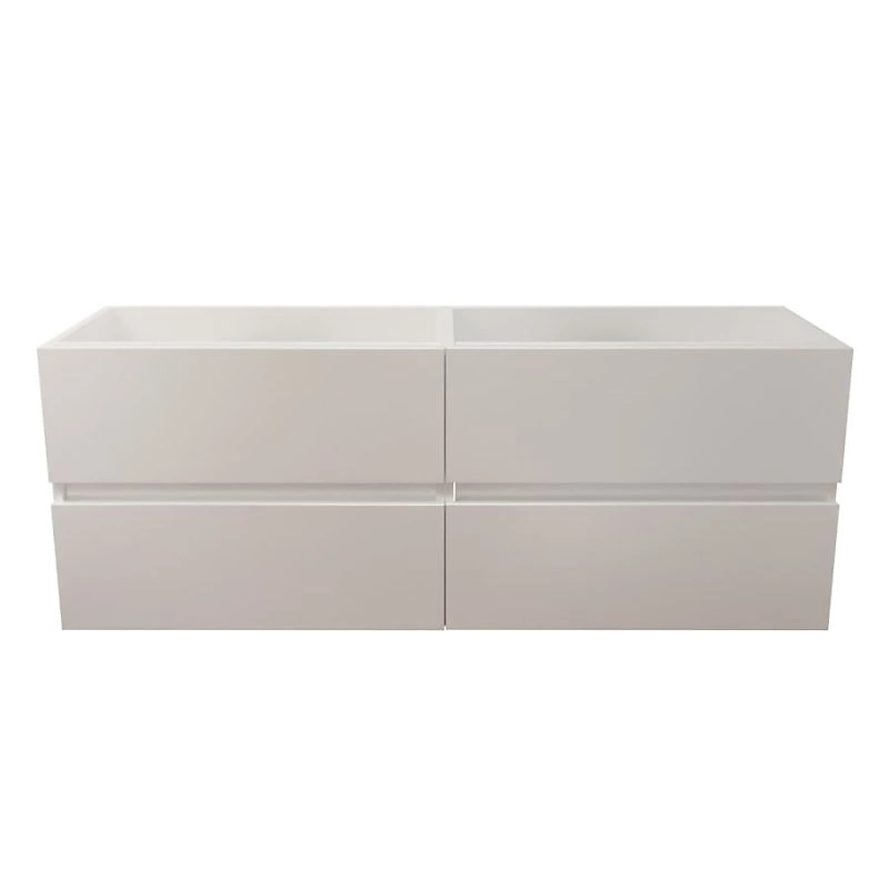 Caisson de salle de bain ROSALY INOX – 140 cm- Blanc