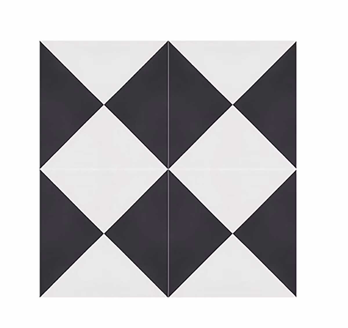 Boite de 24 Carreaux de ciment véritable 0 – 96m2 / Carreaux de ciment artisanaux coloris noir/blanc pour sol et mur, l.20 x L.20cm