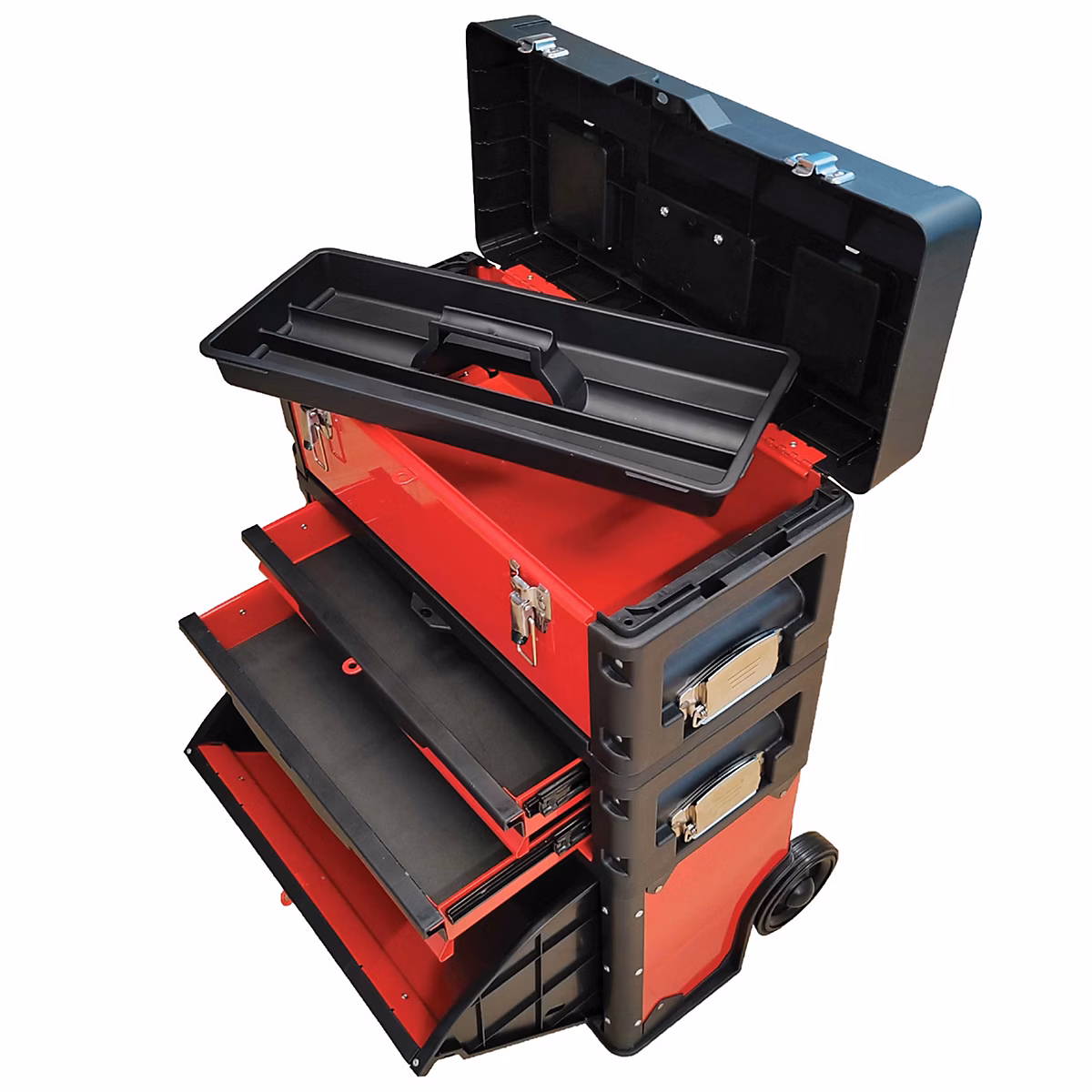 Caisse à Outils Empilable avec Roues Chariot Pro – Réf. QGKBTIMJU8781221830