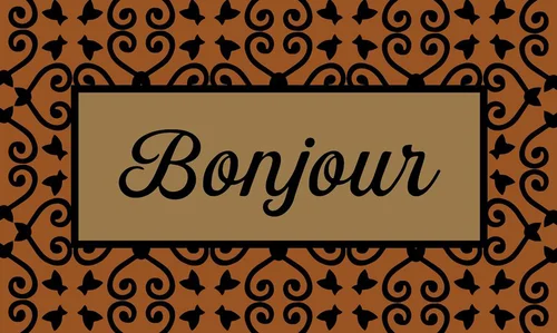 Tapis brosse coco écru / imprimé Sweetsol Noga - 60 x 40 cm