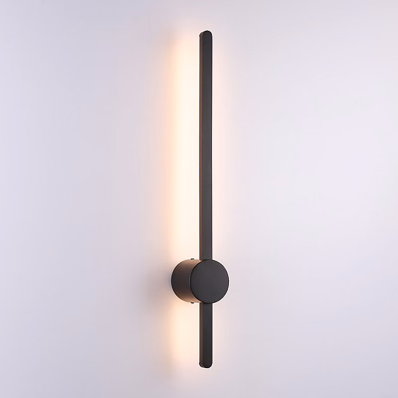 Applique murale LED linéaire moderne minimaliste à bande large noire en aluminium – 10W blanc chaud 2700K longueur 62 cm