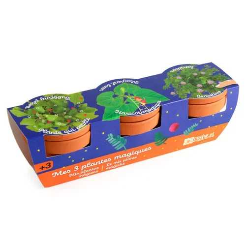 Kit prêt à pousser de 3 pots Radis 1 Capucine Mes 3 plantes magiques