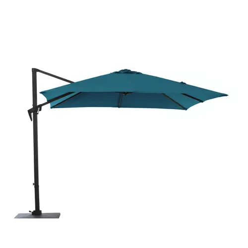 Parasol déporté rotating orientable en aluminium et toile polyester bleu - Ø 250 cm