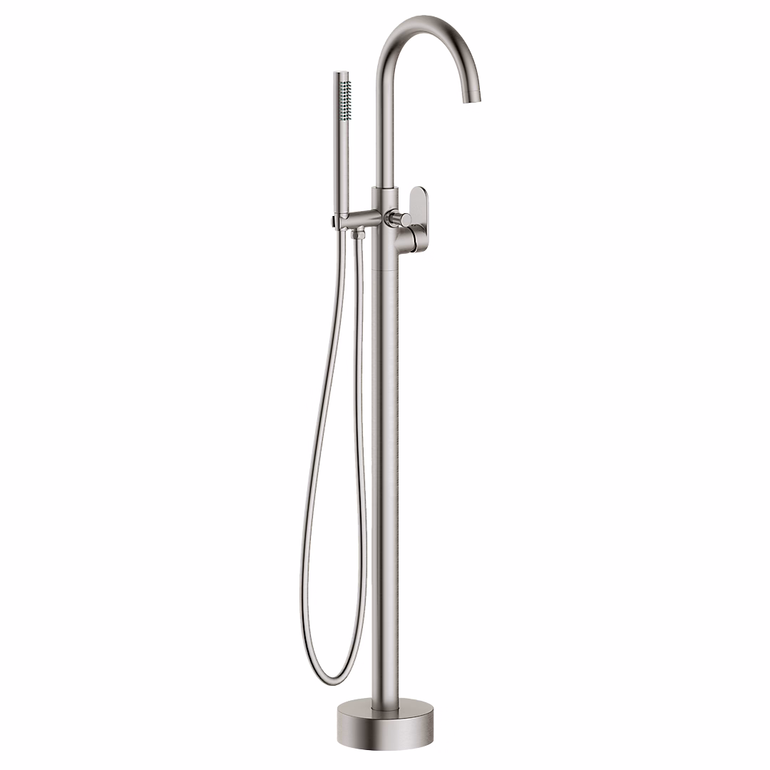 Robinet de baignoire – Colonne de sol mécanique façon inox pour baignoire ilot Essebagno Charme II