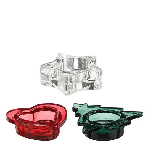 Porte bougie en verre - 7,5 x 6,5 x 2 cm