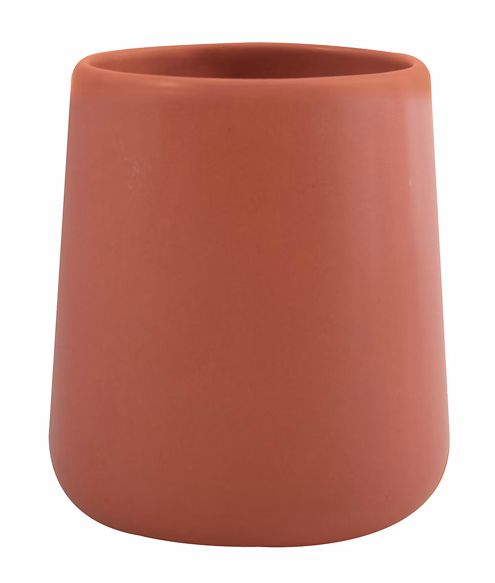 Gobelet MSV Spirella Maonie en céramique coloris terracotta Ø8 – 5 x H.10 cm