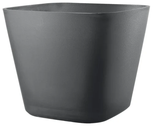Pot en plastique injecté coloris noir Deroma Origin Quadro grigio - 28 x 28 x 23,5 cm