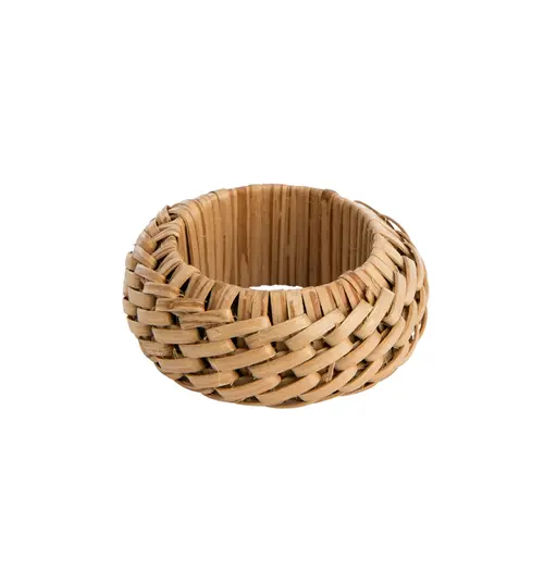 Rond de serviette tressé en osier coloris naturel Ø 2,5 cm - les 6 pièces