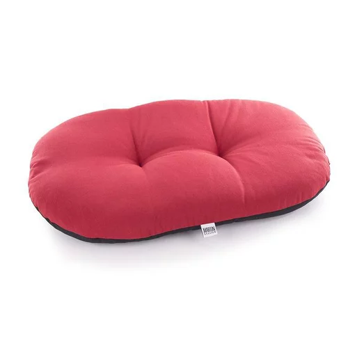 Coussin ovale en ouatine rouge 87x57 cm