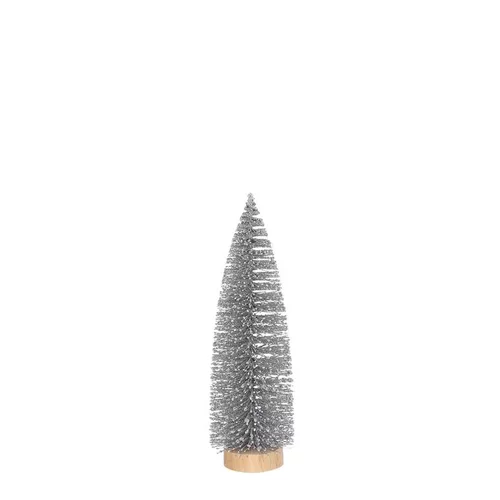 Arbre décoratif de Noël coloris argent en polyéthylène - 25 cm