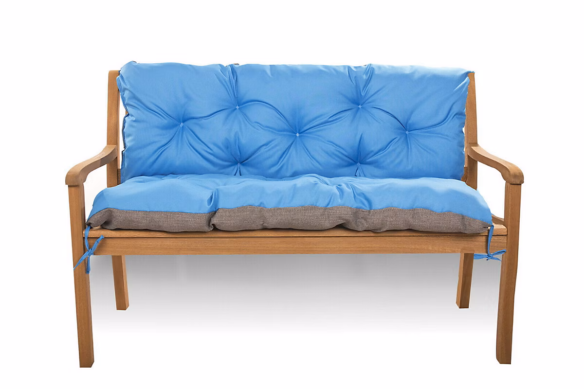 Coussin pour banc de jardin 100 × 50 × 40cm – coussin de banc de jardin Bleu, coussin de balançoire extérieur, coussin de jardin
