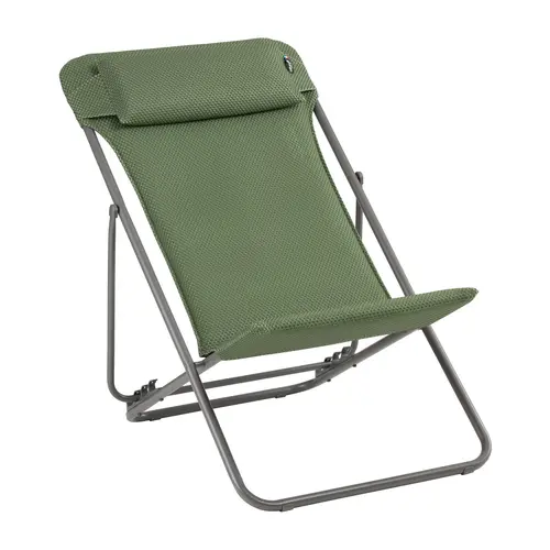 Maxi Transat BeComfort® tube titane olive Lafuma Mobilier - 62 x 83 x 94 cm
